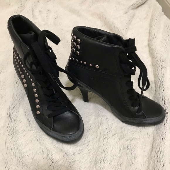 Ash high heel Sneakers with studs   NWOT - Picture 2 of 16